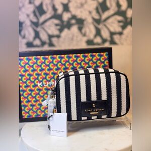 Kurt Geiger Black and White Striped Crossbody Bag NWT, Dusty, & BOX!!!